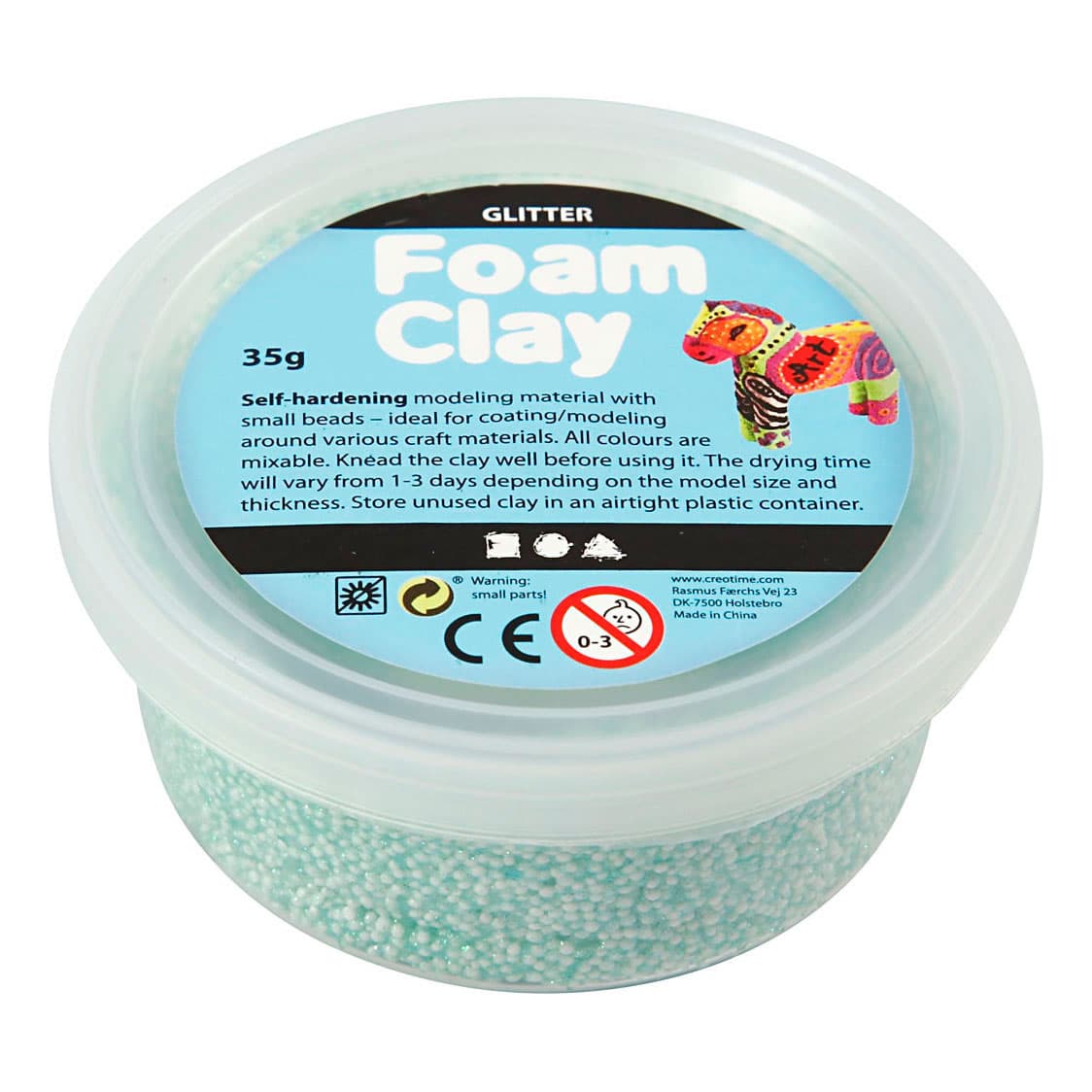 Foam Clay Creotime Glitter: Lichtgroen 35 Gram