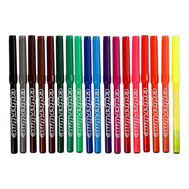Colortime Filzstifte - Sortiment, Strichst?rke: 2 Mm, 18 Stck., Sortierte Farben