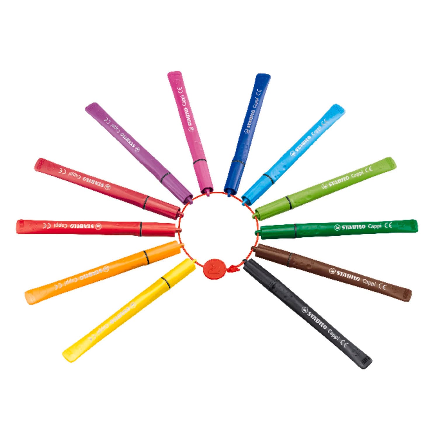 Stabilo - Stabilo Cappi Felt Pens With Cap Ring Pk24