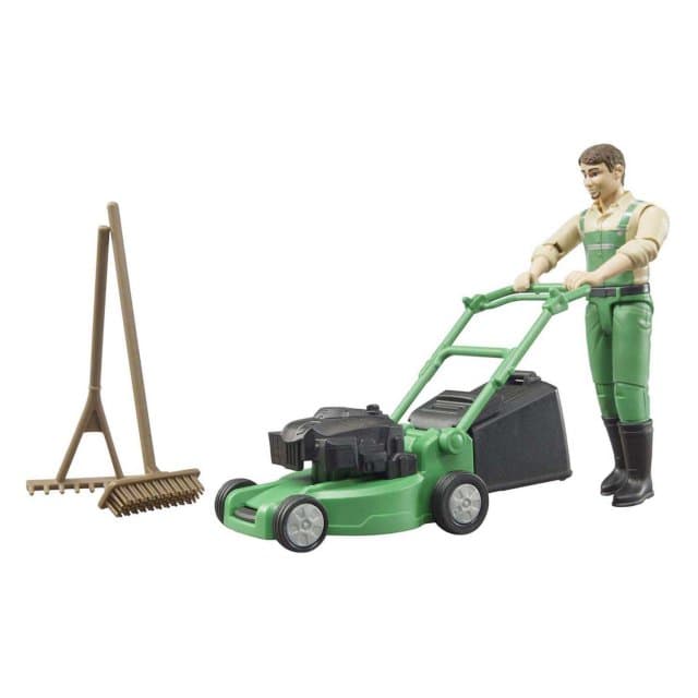 Bruder Bworld Tuinman met Grasmaaier en Tuingereedschap 1:16
