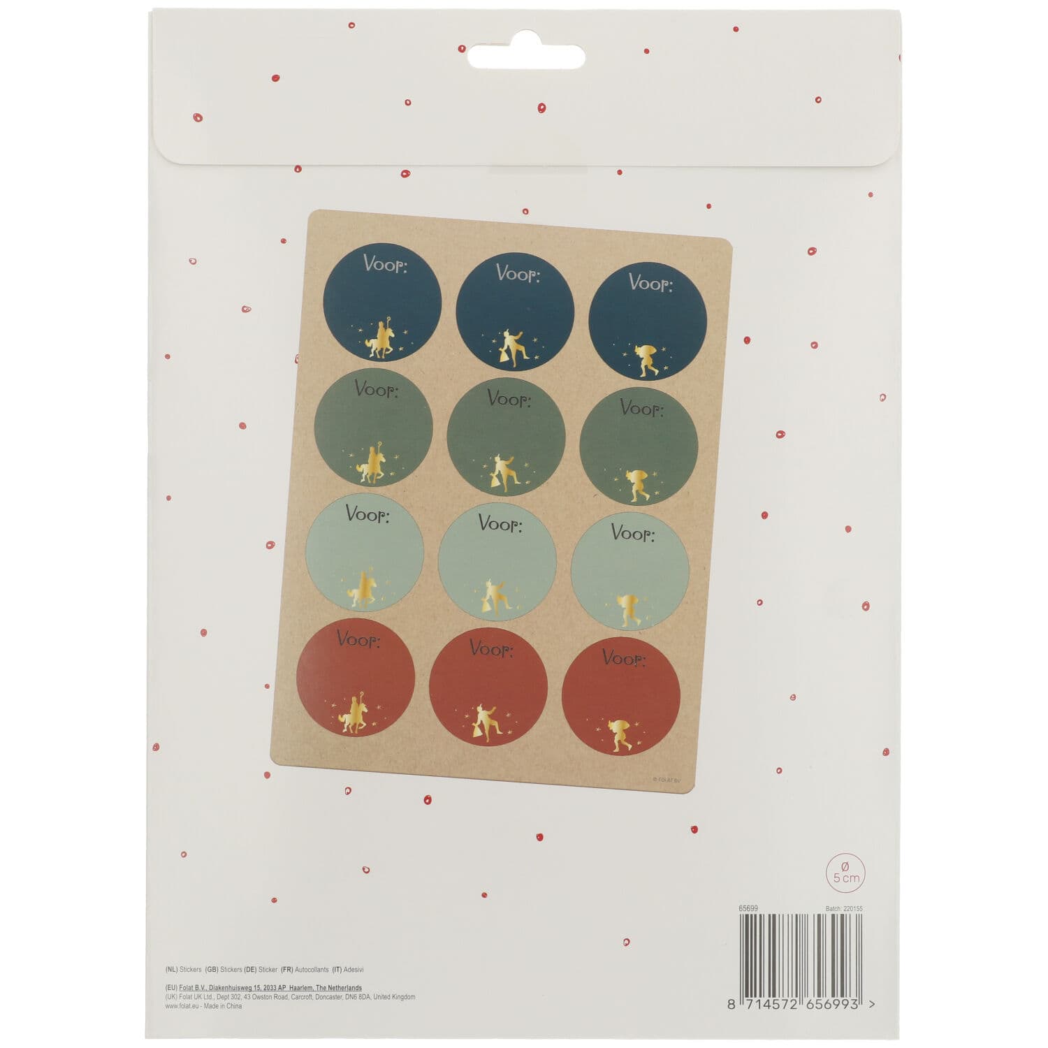 Cadeau Naamstickers Sint en Piet, 12st.