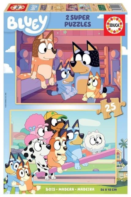 Bluey - Houten Puzzel (2 x 25 stukjes)