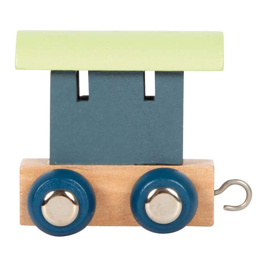 Small Foot - Small Foot - Houten Lettertrein Polar - Wagon Blauw Groen