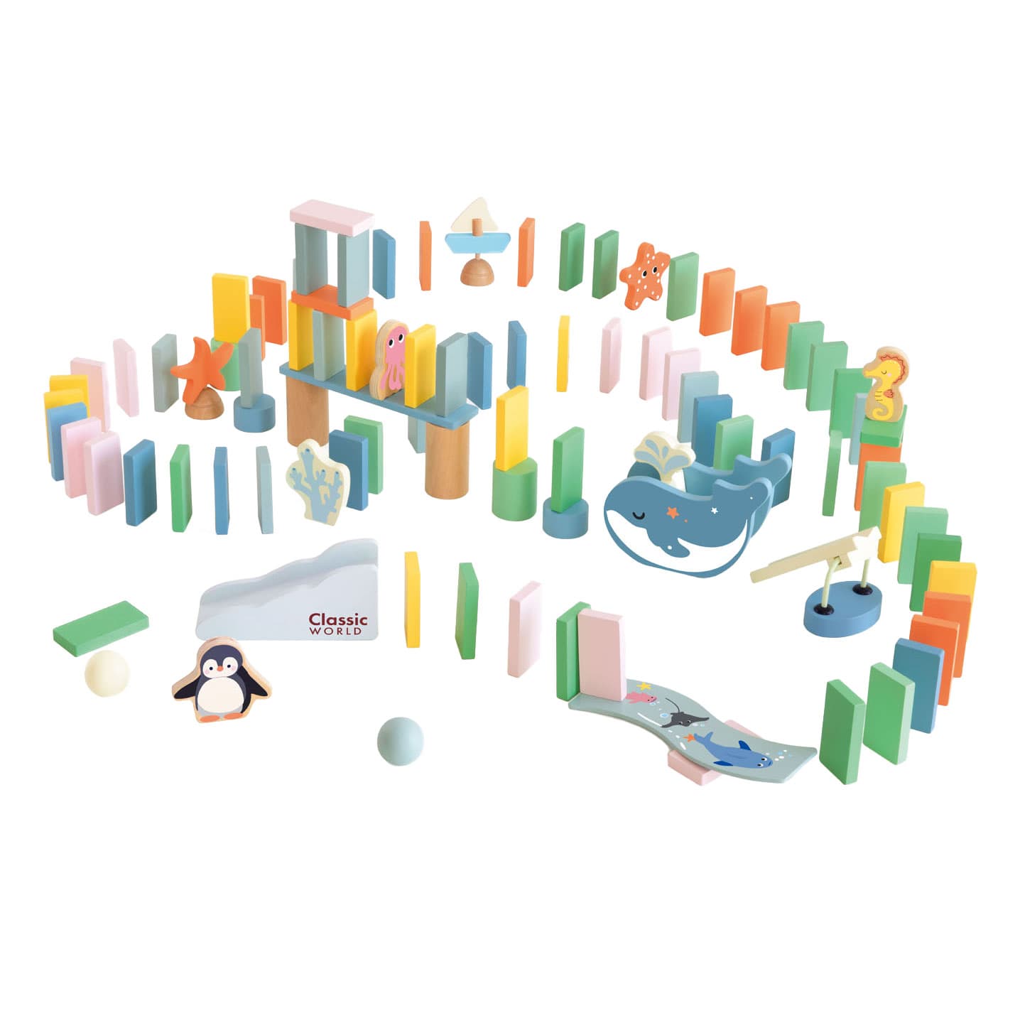 Classic World Houten Domino Oceaan, 100dlg.
