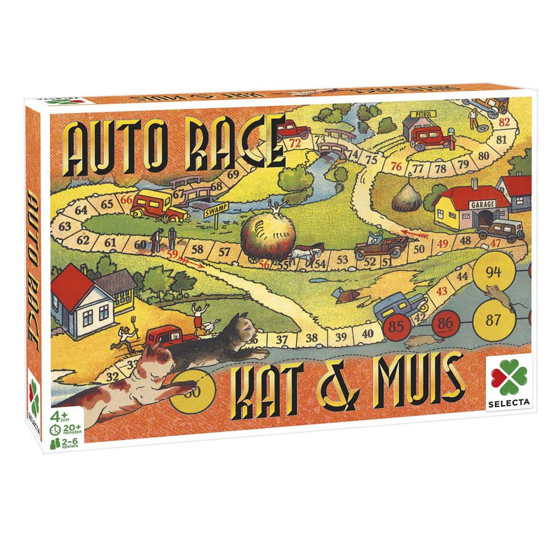 Bordspel Spellen van toen - Auto Race/Kat & Muis