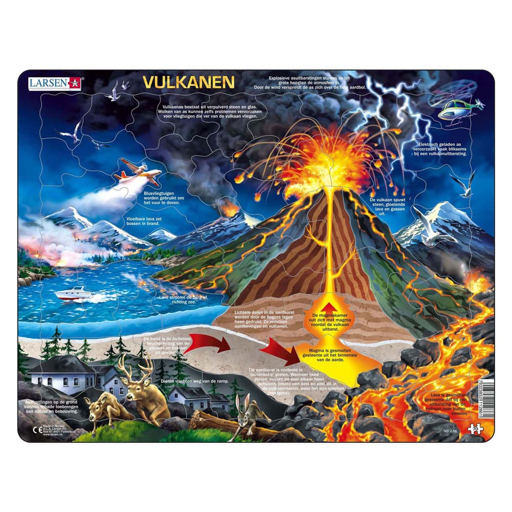Larsen Legpuzzel Vulkanen, 70st.