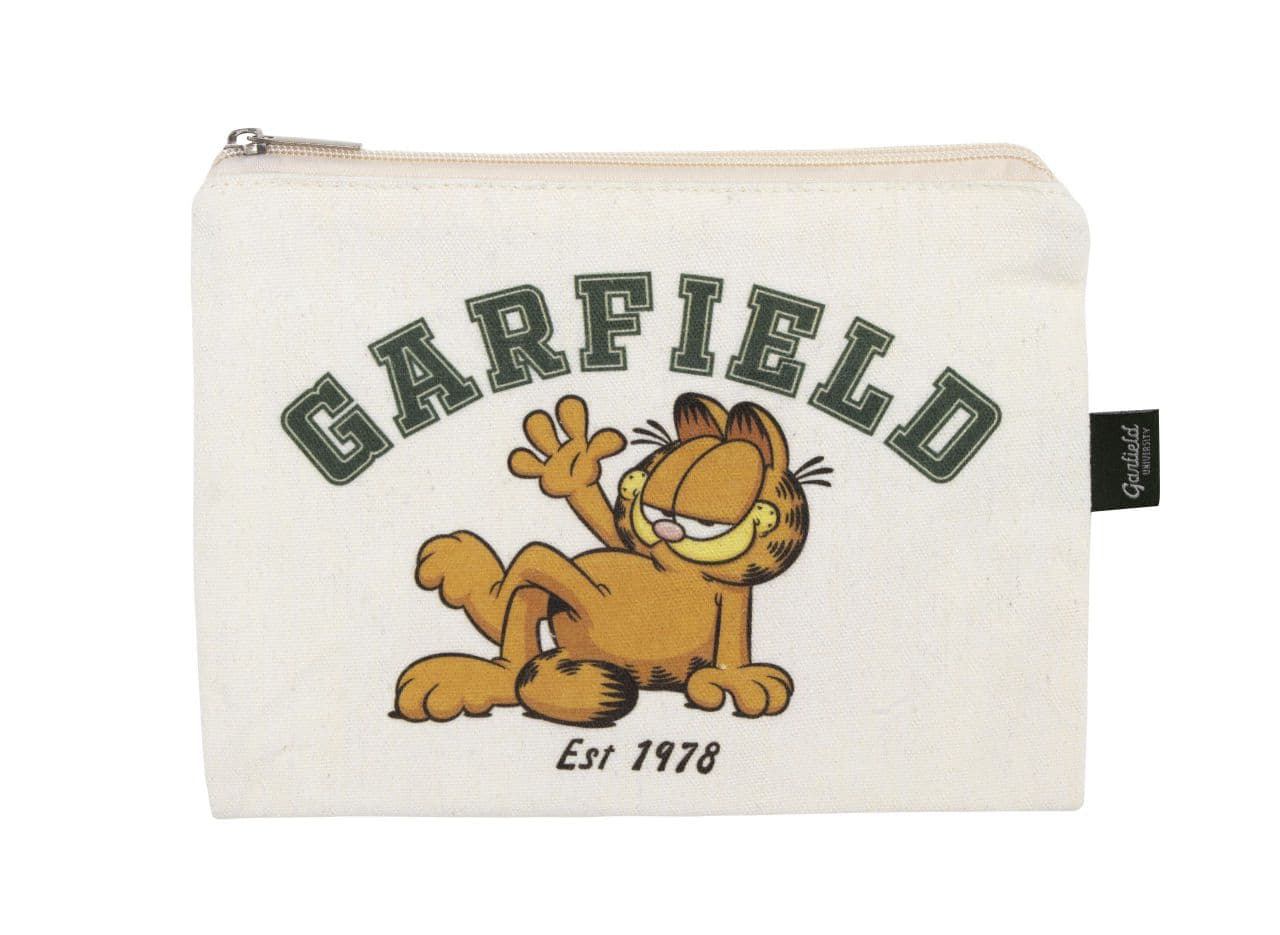 Garfield platte toilettas met rits 22,5 x 16 cm