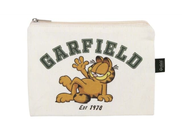 Garfield platte toilettas met rits 22,5 x 16 cm