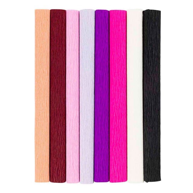Crepepapier Paars en Roze Harmonie - 8st.