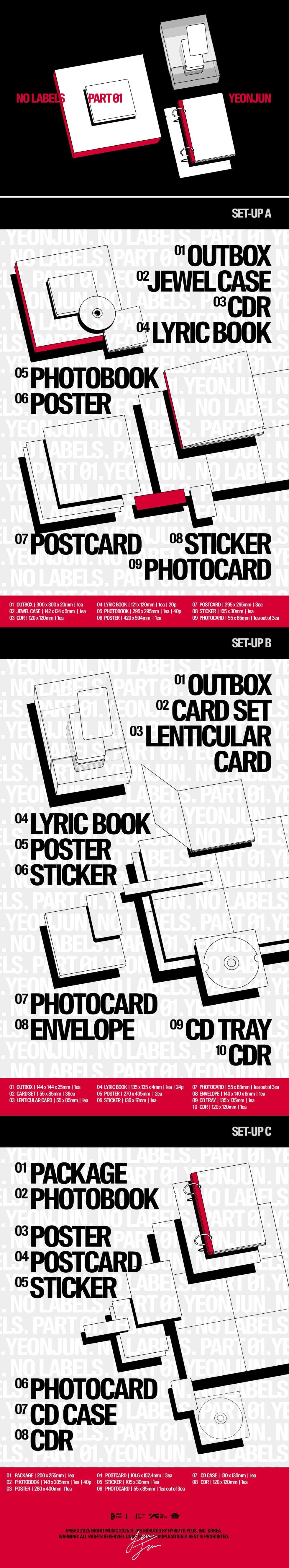 YEONJUN NO LABELS: PART 01 (SET-UP A / SET-UP B / SET-UP