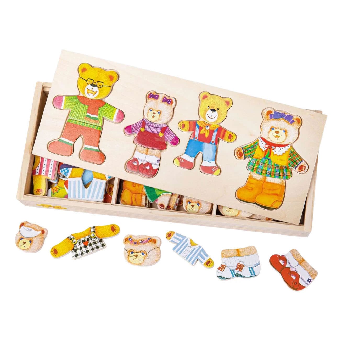 Bigjigs Houten Aankleedpuzzel Berenfamilie - 72dlg.