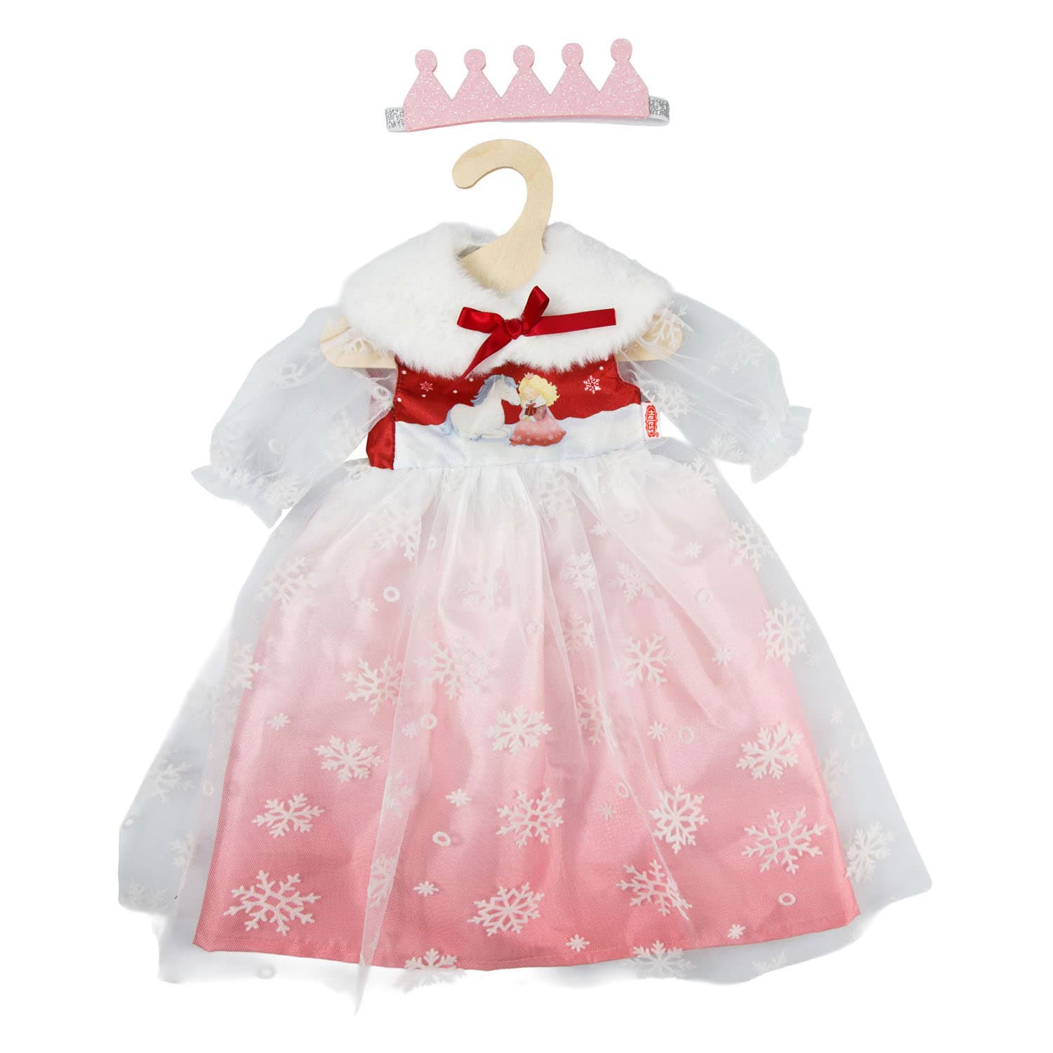 Poppenjurk Winterprinses Lumi met Kroon en Cape - Maat 35-45 cm
