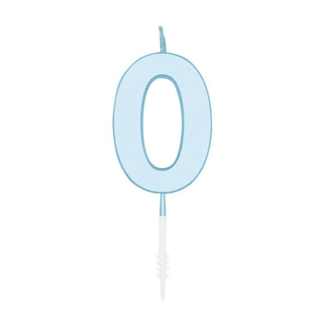 Taartkaars 4,5cm Pastel Blauw no. 0