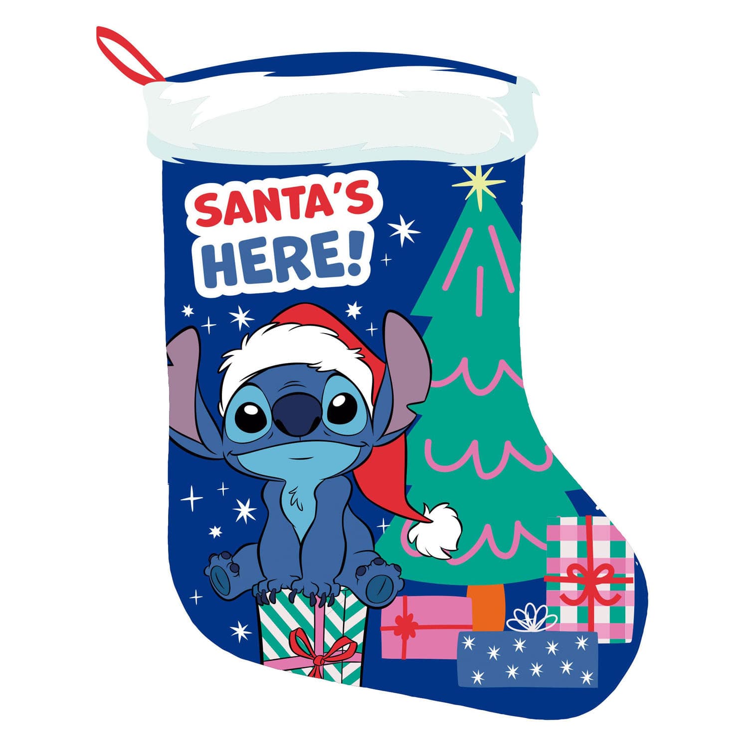STITCH - SANTA SOCK 42CM
