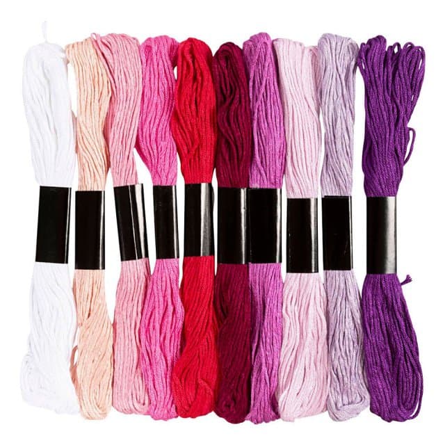 Borduurgaren Paars/Roze - Dikte 1mm - 10x8m