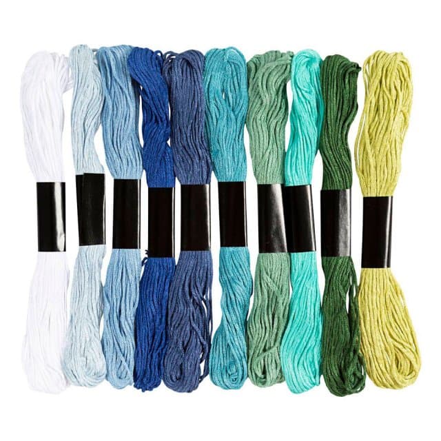 Borduurgaren Blauw/Groen - Dikte 1mm - 10x8m