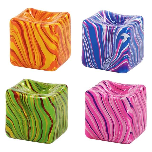 Squishdough Knijpkubus Marmer - 8cm 160gr