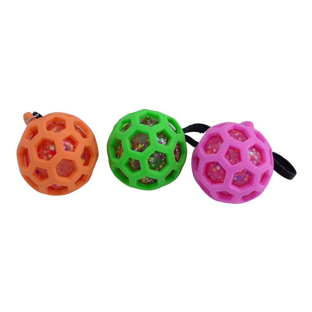 Squeeze Glitter Bal Sleutelhanger