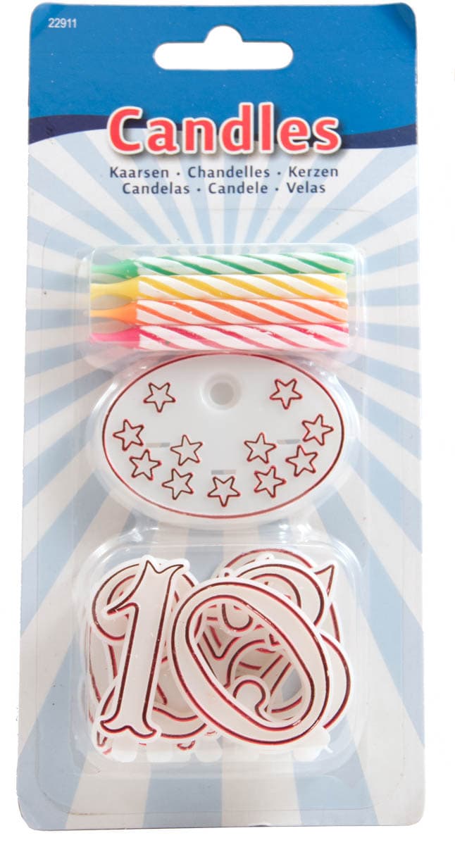 Kaarsenset Neon Met Cijfers /8stk