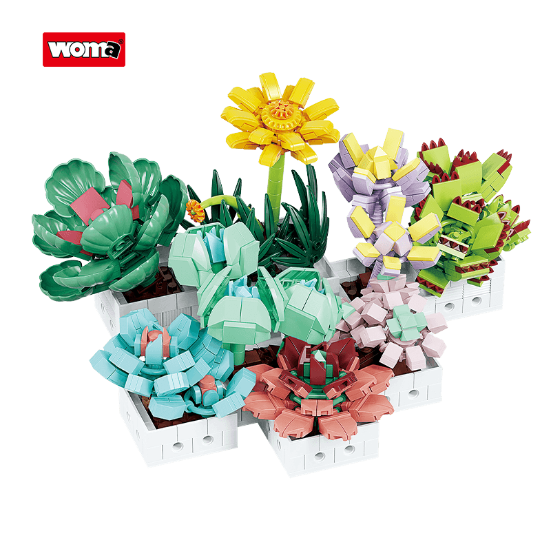 Woma - Bloemenbouwstenen Vetplantjes (C8842) (977 steentjes)