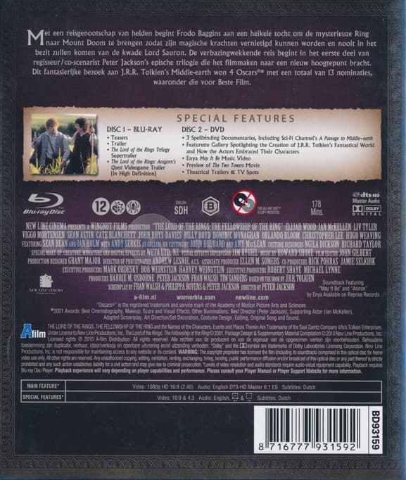 Lord of The rings - Fellowship of The ring (Blu-ray)